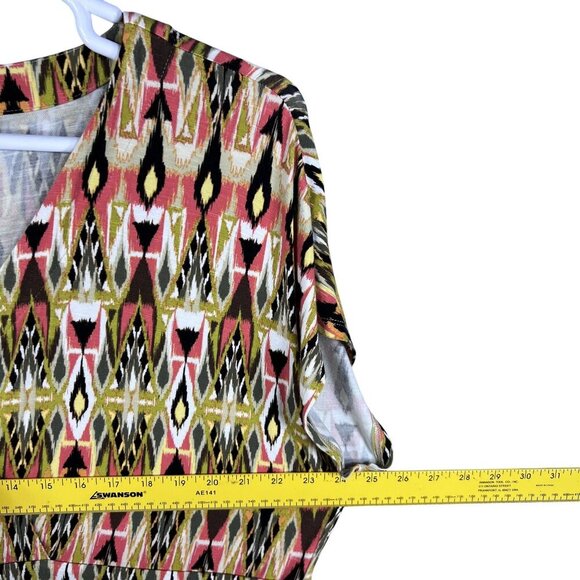 J. Jill Womens XL Aztec Southwest Geometric Print Empire Waist V-Neck Maxi Dress - Picture 9 of 13